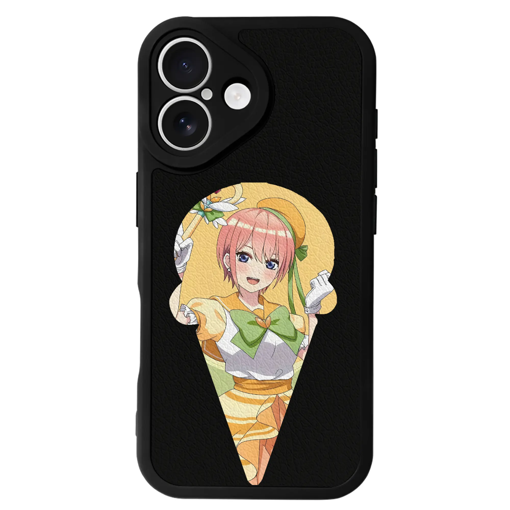 五等分の花嫁 グッズ 中野 一花 - IPhone 16シリーズ対応 ・ シリコンスマホケース ・ レザー調 ・ 高精度フィット ・ 耐衝撃 ・ ワイヤレス充電対応 ・ 精密カット